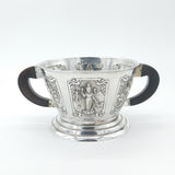 Indian Style Sterling Silver Wooden Handled Centrepiece Bowl Vintage 1977 London