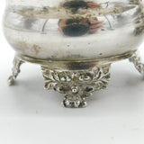 Georgian Pair of Large Sterling Silver Floral Pattern Salt Cellars 1824 London