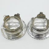 Georgian Pair of Large Sterling Silver Floral Pattern Salt Cellars 1824 London