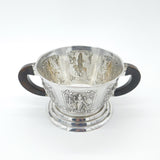 Indian Style Sterling Silver Wooden Handled Centrepiece Bowl Vintage 1977 London