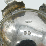 Georgian Pair of Large Sterling Silver Floral Pattern Salt Cellars 1824 London
