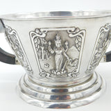 Indian Style Sterling Silver Wooden Handled Centrepiece Bowl Vintage 1977 London