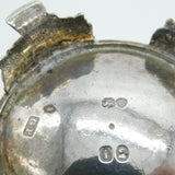 Georgian Pair of Large Sterling Silver Floral Pattern Salt Cellars 1824 London