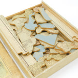 Handmade Victorian Wooden Puzzle Administrative Counties of England & Wales c1850 Antique