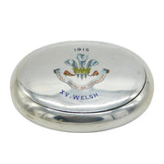 WW1 Sterling Silver & Enamel 15th Battalion Royal Welsh Fusiliers Snuff Box 1915 Mappin & Webb