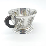 Indian Style Sterling Silver Wooden Handled Centrepiece Bowl Vintage 1977 London