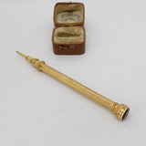 Victorian 9ct Gold Cased R Initial Intaglio Propelling Pencil c1880 Antique