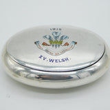 WW1 Sterling Silver & Enamel 15th Battalion Royal Welsh Fusiliers Snuff Box 1915 Mappin & Webb