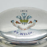 WW1 Sterling Silver & Enamel 15th Battalion Royal Welsh Fusiliers Snuff Box 1915 Mappin & Webb