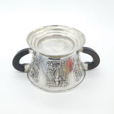 Indian Style Sterling Silver Wooden Handled Centrepiece Bowl Vintage 1977 London