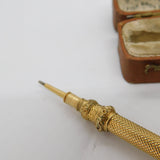 Victorian 9ct Gold Cased R Initial Intaglio Propelling Pencil c1880 Antique