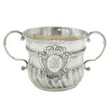 Queen Anne Britannia Standard Silver Crested Porringer Antique 1704 London
