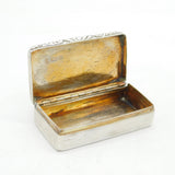 William IV Sterling Silver Floral Snuff Box Antique 1834 London