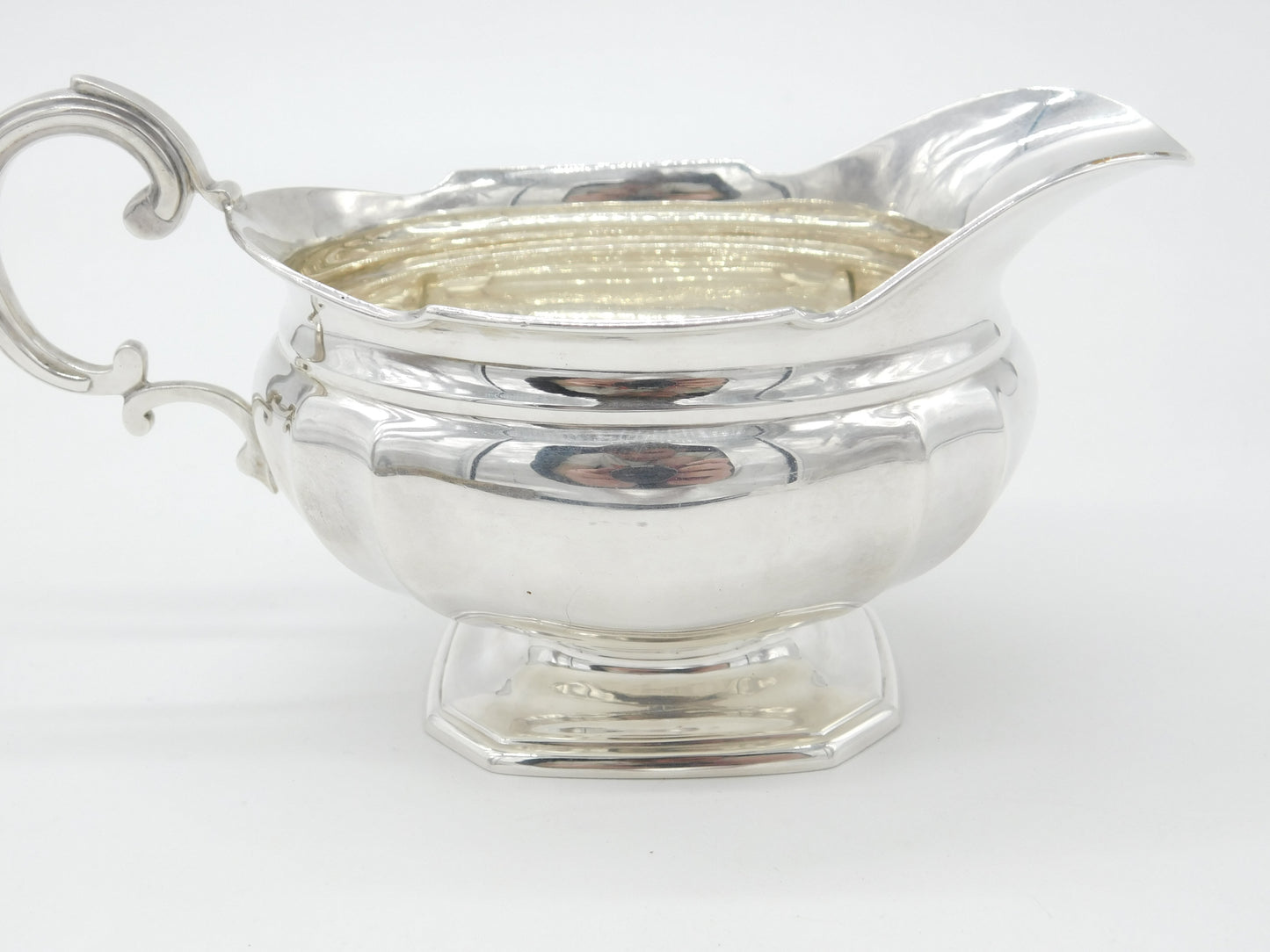 Sterling Silver Scrolled Sauce Boat Antique 1938 Sheffield Roberts & Belk