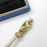 Victorian Sterling Silver Gilt Apostle Terminal Tea Caddy Spoon Antique 1876