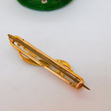 Edwardian 9ct Yellow Gold & Seed Pearl Sweetheart Brooch Antique c1910