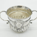 Queen Anne Britannia Standard Silver Crested Porringer Antique 1704 London