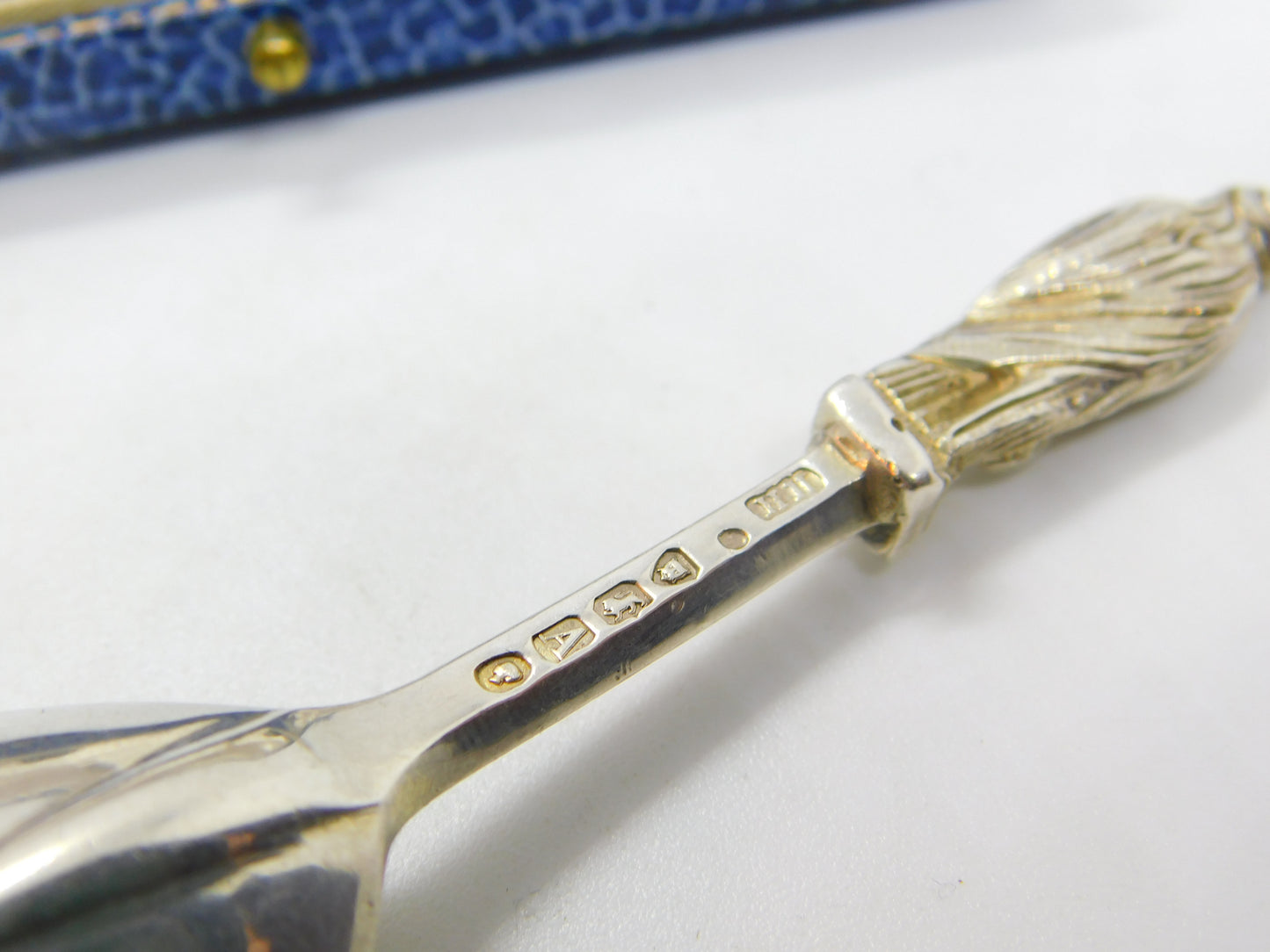 Victorian Sterling Silver Gilt Apostle Terminal Tea Caddy Spoon Antique 1876