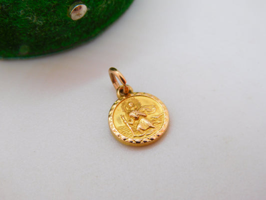 9ct Yellow Gold St Christopher Travel Charm Pendant Vintage 1972 Georg Jensen