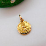 9ct Yellow Gold St Christopher Travel Charm Pendant Vintage 1972 Georg Jensen