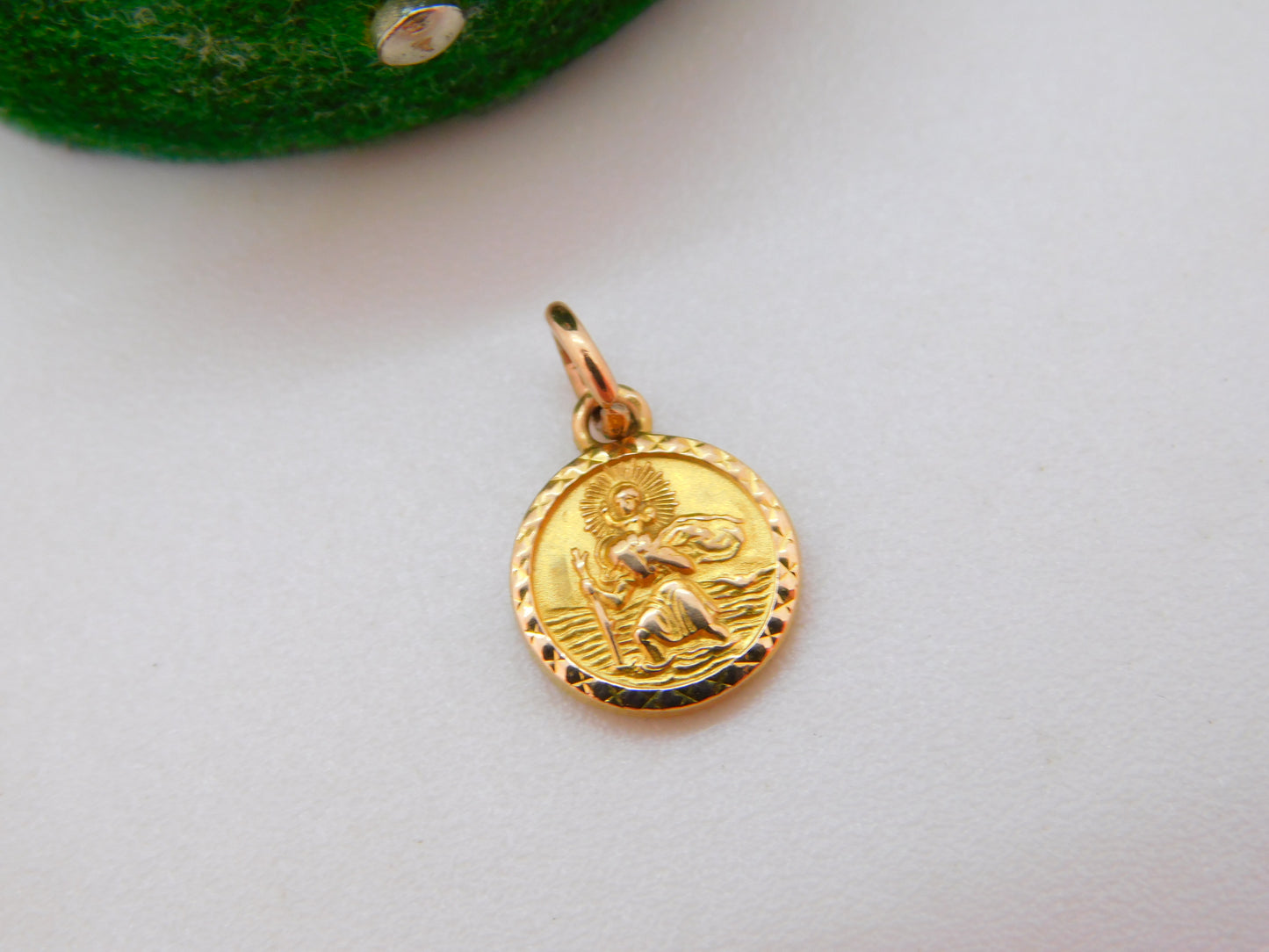 9ct Yellow Gold St Christopher Travel Charm Pendant Vintage 1972 Georg Jensen