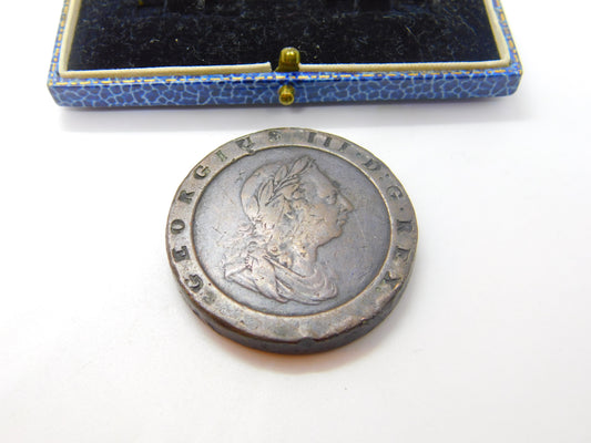 King George III 'Cartwheel' Twopence Coin Antique 1797 Fair Condition