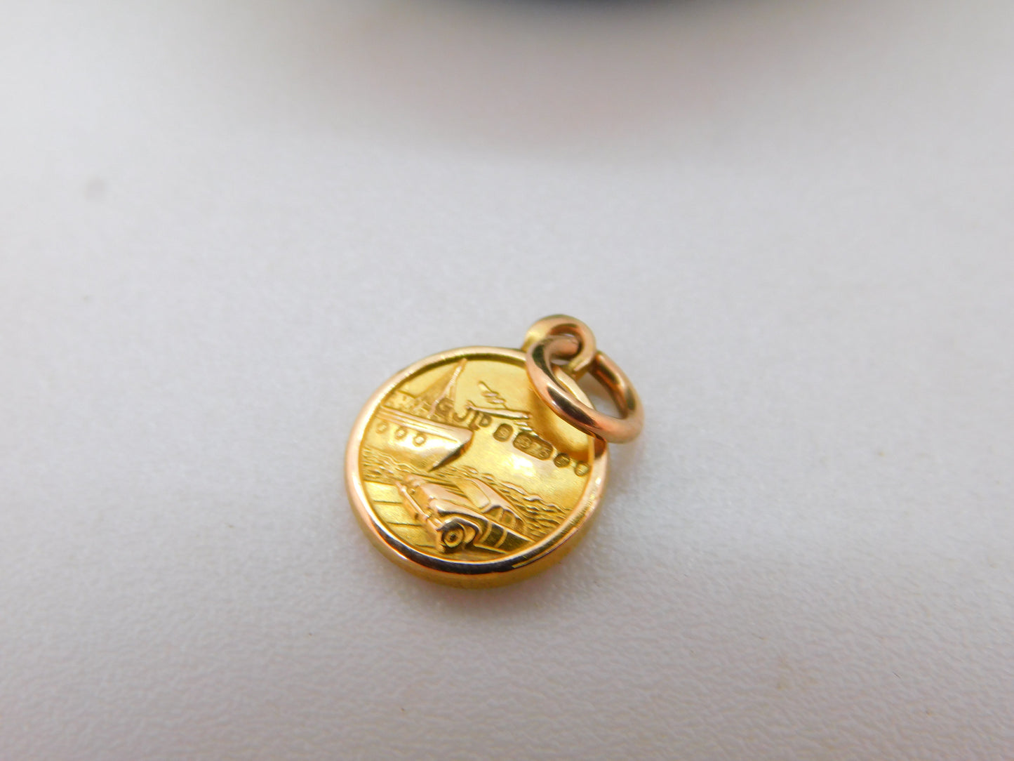 9ct Yellow Gold St Christopher Travel Charm Pendant Vintage 1972 Georg Jensen