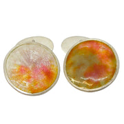 Art Nouveau Sterling Silver Colourful Enamel Gents Cufflinks Antique c1910