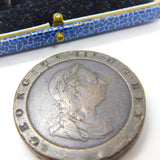 King George III 'Cartwheel' Twopence Coin Antique 1797 Fair Condition