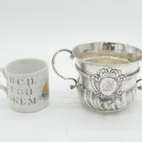 Queen Anne Britannia Standard Silver Crested Porringer Antique 1704 London