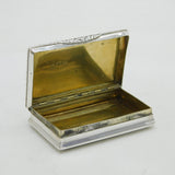 George IV Sterling Silver Floral Pattern Snuff Box Antique 1822 Birmingham