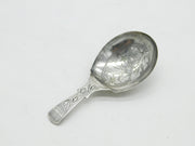Georgian Sterling Silver Floral Tea Caddy Spoon 1820 Birmingham Ledsam & Vale
