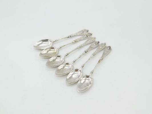 Berthold Muller Set of Six Victorian Sterling Silver Cupid Tea Spoons 1895 London Import