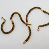 Victorian 9ct Yellow Gold Floral Woven Hair Double Watch Chain Antique c1860