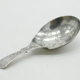 Georgian Sterling Silver Floral Tea Caddy Spoon 1820 Birmingham Ledsam & Vale