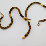 Victorian 9ct Yellow Gold Floral Woven Hair Double Watch Chain Antique c1860