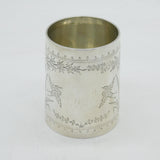 Victorian Aesthetic Movement Sterling Silver Christening Mug Antique 1880 London
