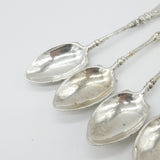 Berthold Muller Set of Six Victorian Sterling Silver Cupid Tea Spoons 1895 London Import