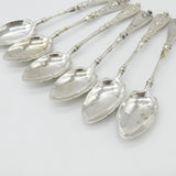 Berthold Muller Set of Six Victorian Sterling Silver Cupid Tea Spoons 1895 London Import