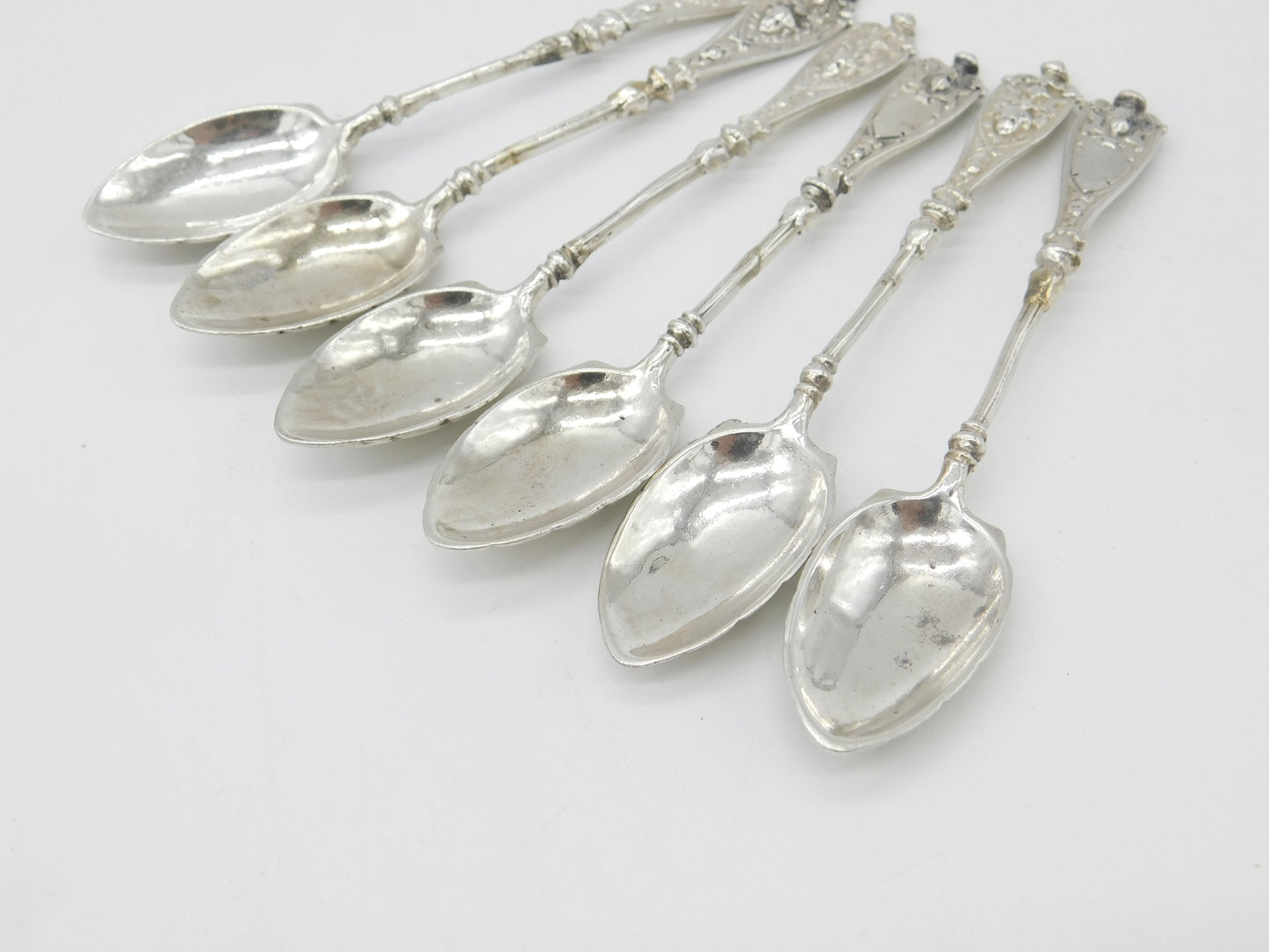 Berthold Muller Set of Six Victorian Sterling Silver Cupid Tea Spoons 1895 London Import