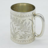 Victorian Aesthetic Movement Sterling Silver Christening Mug Antique 1880 London
