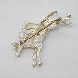 Sterling Silver Horse Racing Interest Jockey Brooch Pin Vintage c1970