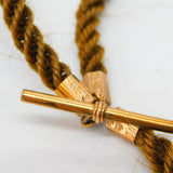 Victorian 9ct Yellow Gold Floral Woven Hair Double Watch Chain Antique c1860