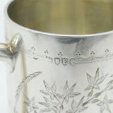 Victorian Aesthetic Movement Sterling Silver Christening Mug Antique 1880 London