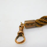 Victorian 9ct Yellow Gold Floral Woven Hair Double Watch Chain Antique c1860
