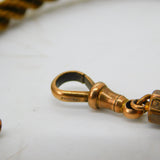 Victorian 9ct Yellow Gold Floral Woven Hair Double Watch Chain Antique c1860