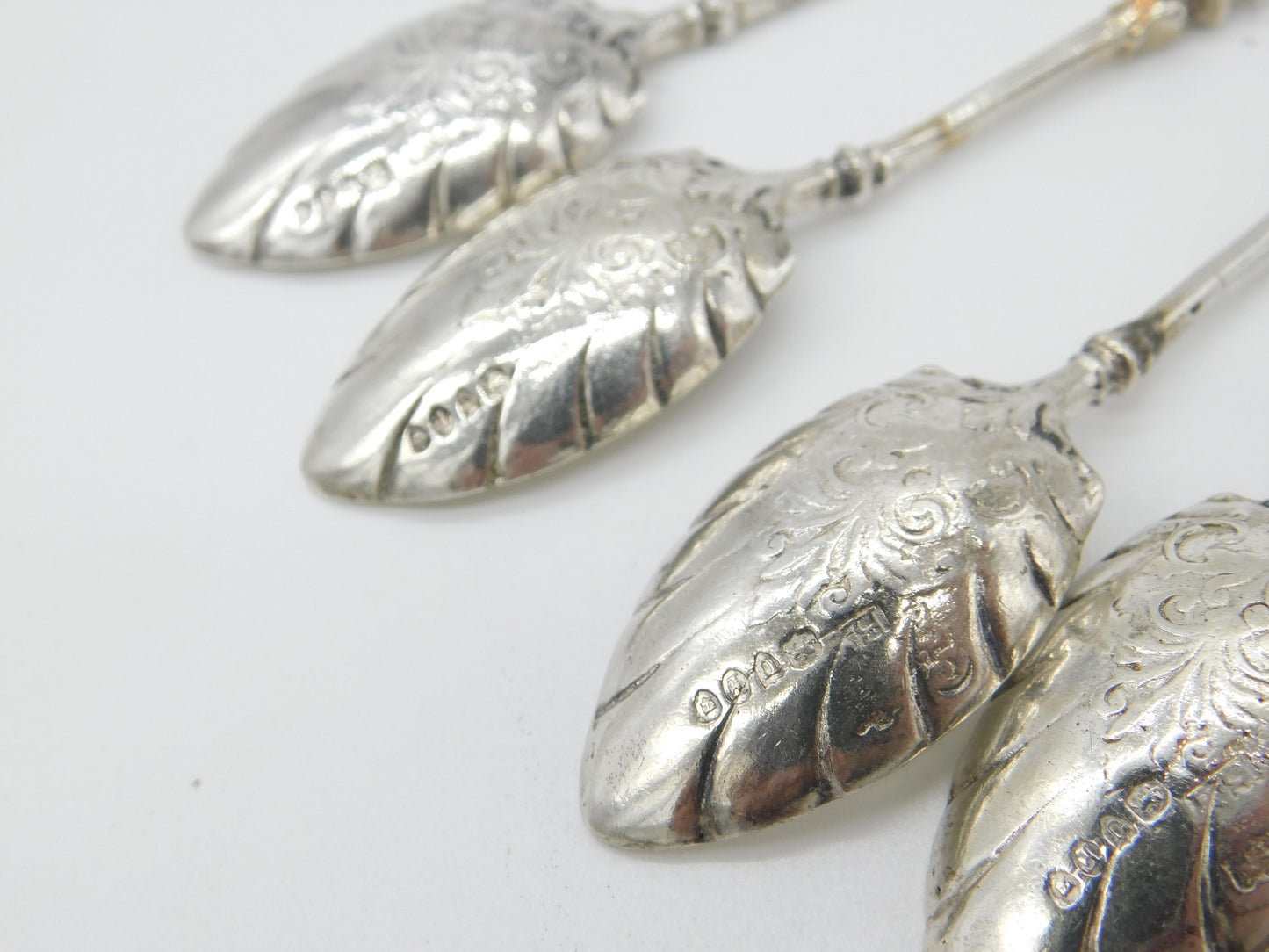 Berthold Muller Set of Six Victorian Sterling Silver Cupid Tea Spoons 1895 London Import