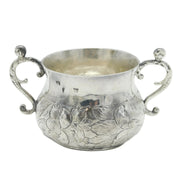 Charles II Restoration Sterling Silver Floral Porringer Antique 1668 London