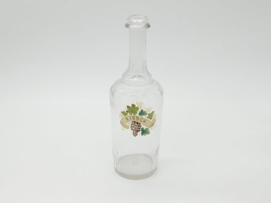 French 19th Century Cut Glass & Grape Vine Enamel 'Kirsch' Carafe Antique c1880