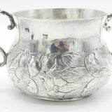 Charles II Restoration Sterling Silver Floral Porringer Antique 1668 London